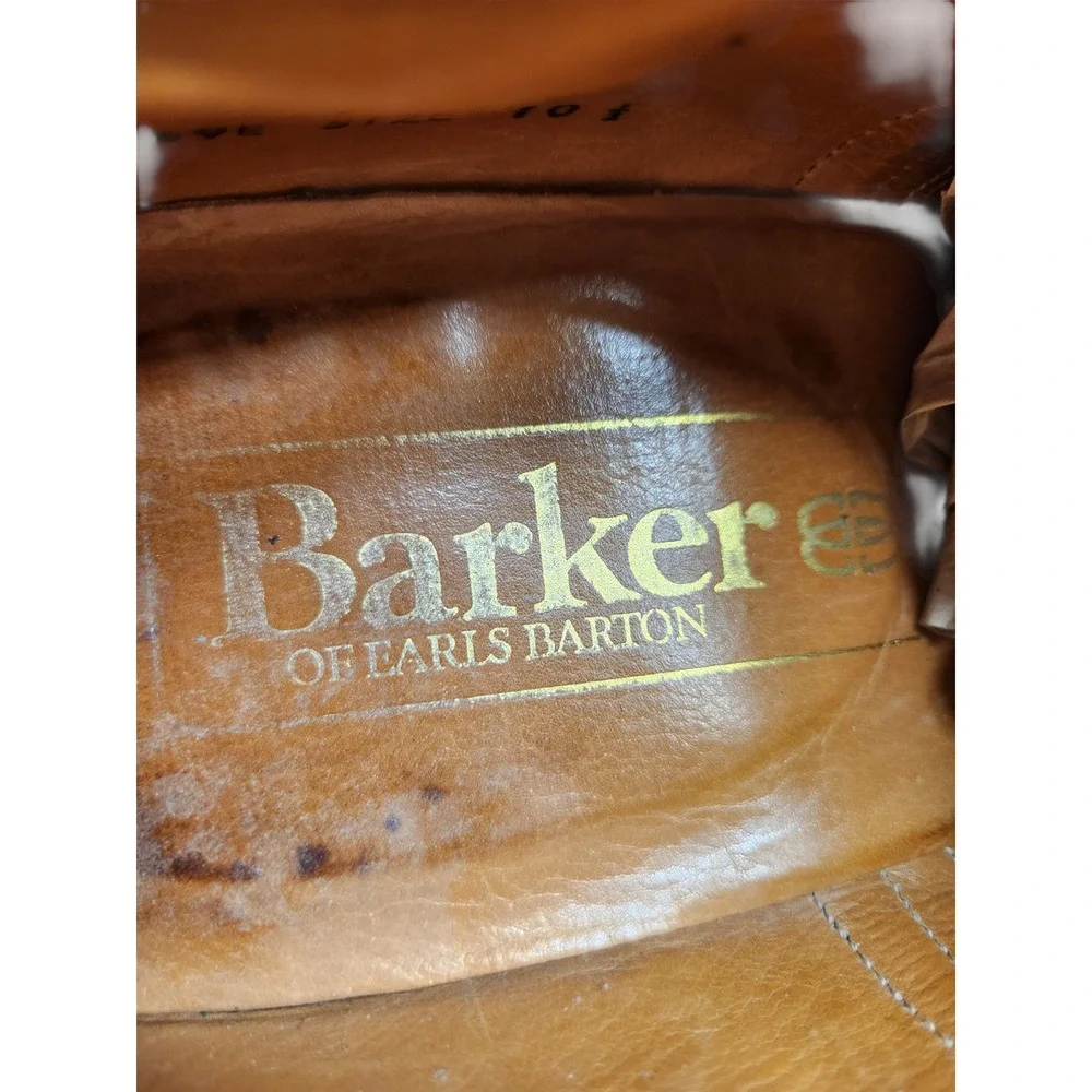 Vintage Barker Brown Leather Wingtip Oxford Shoes Brogue  Classic Heritage 10.5